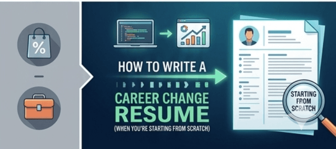 How to Write a Career Change Resume (When You're Starting From Scratch) cover image for RESUGROW blog about Career Change, ATS-friendly resumes, and recruiter-ready job search strategy