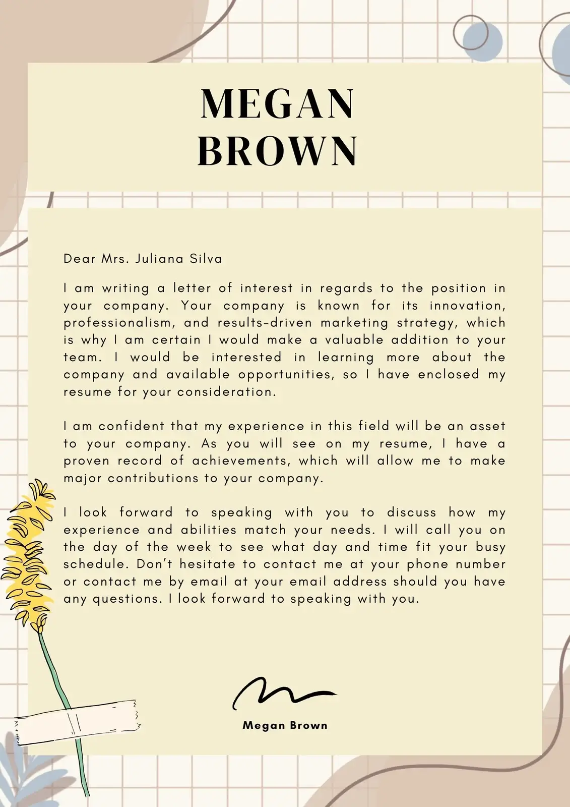 Creative Flair professional cover letter template for job applications and interview callbacks