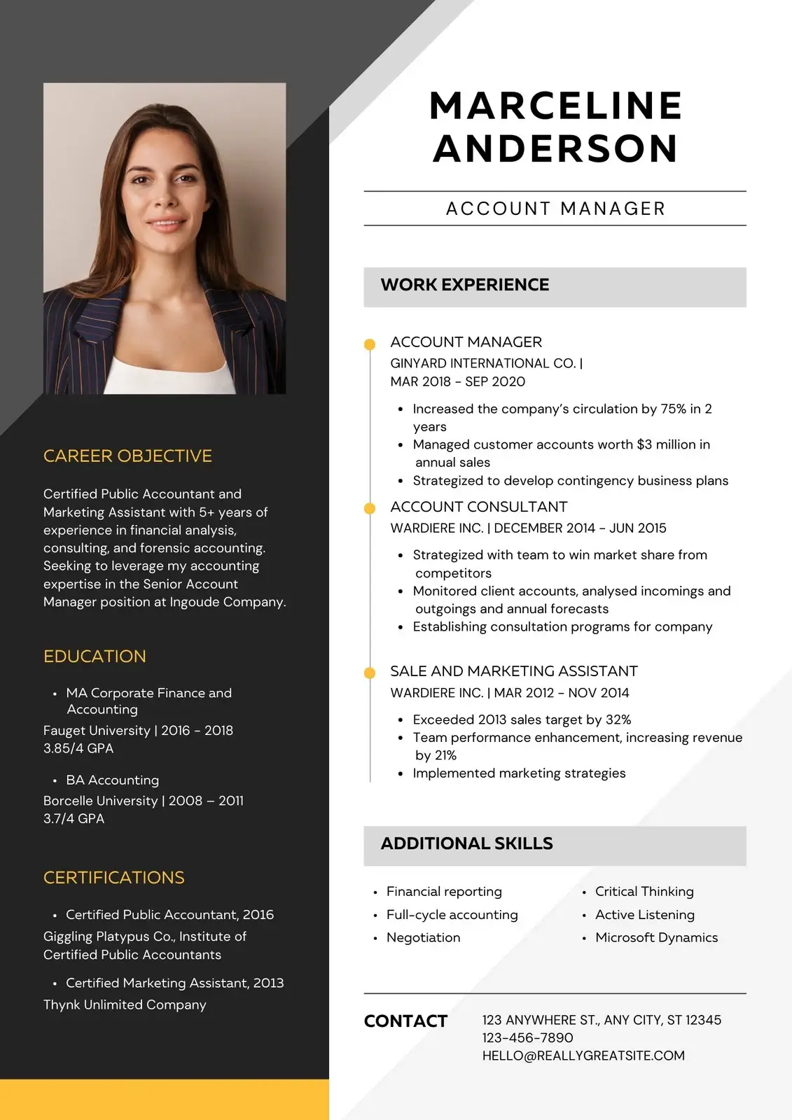 Executive Pro modern ATS resume template for professional job applications and recruiter screening
