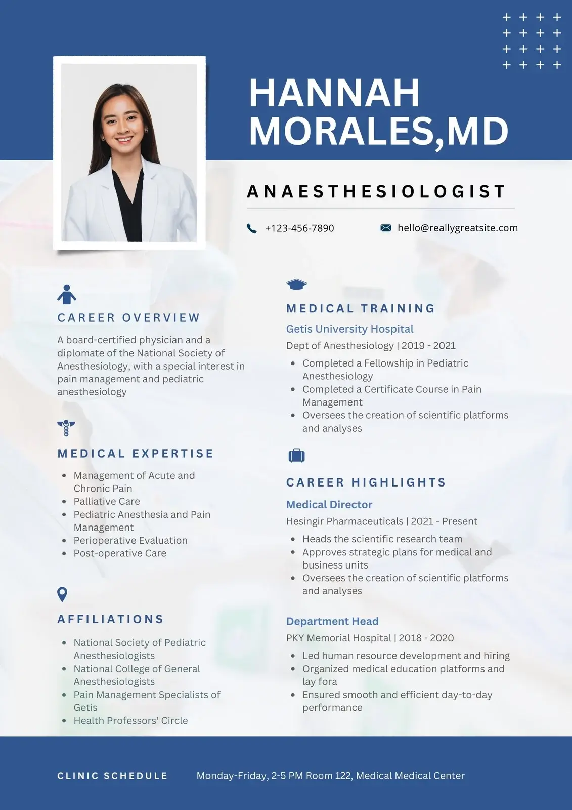 Hr Manager resume template using Medical Pro ATS-friendly layout