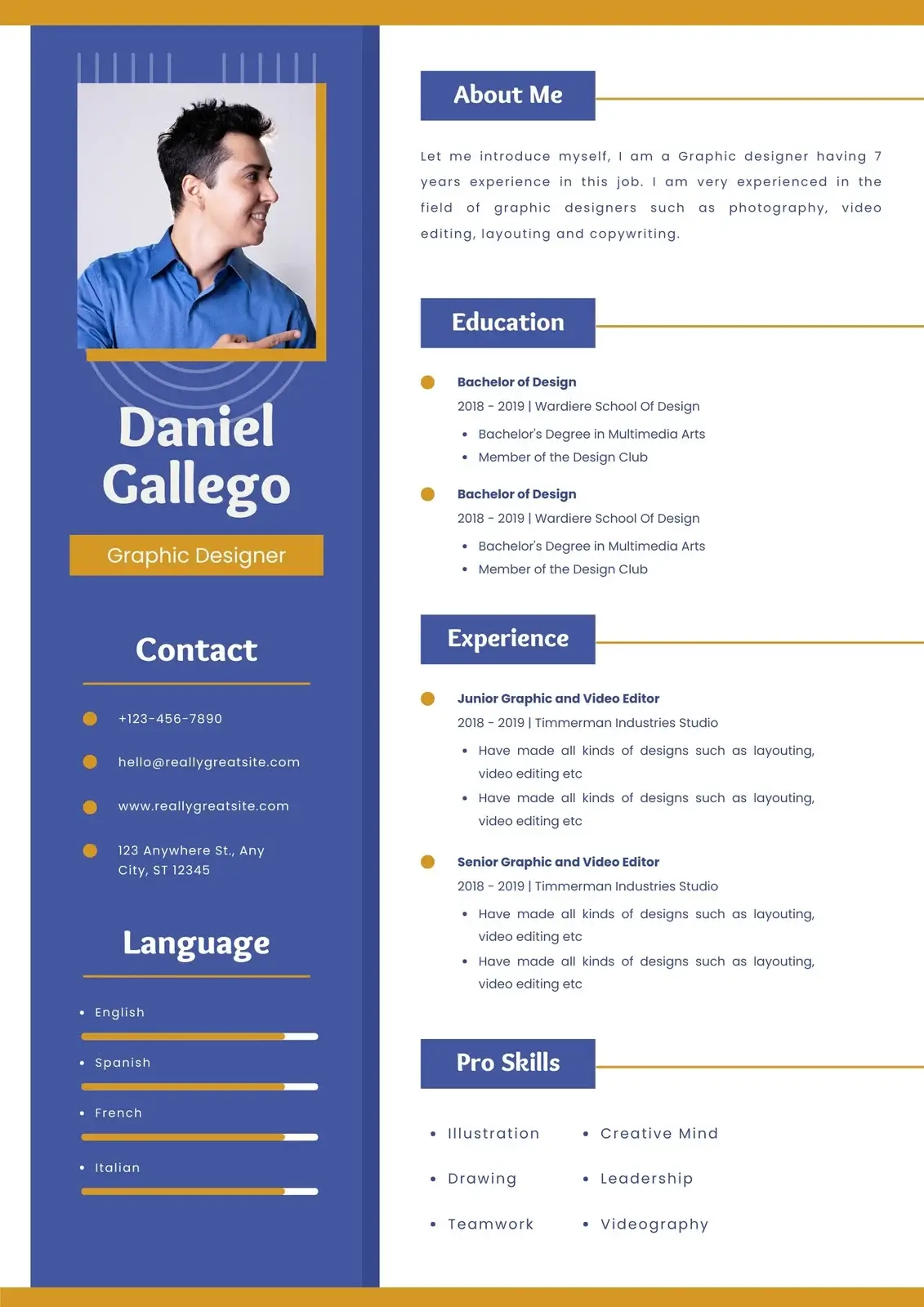Stylish Modern ATS-friendly resume template — Modern style for professional job applications