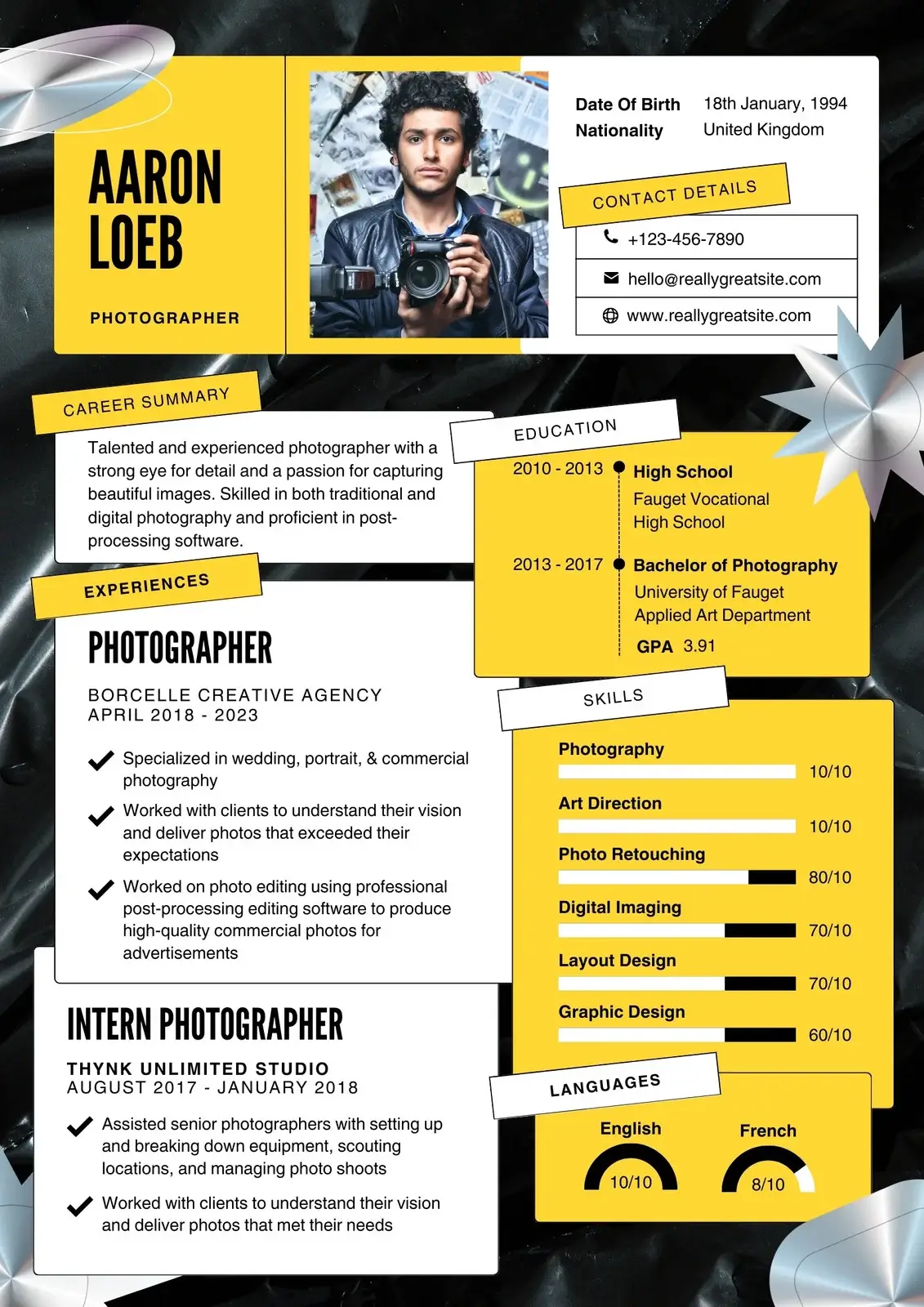 Modern Creative ATS-friendly resume template — Creative style for professional job applications